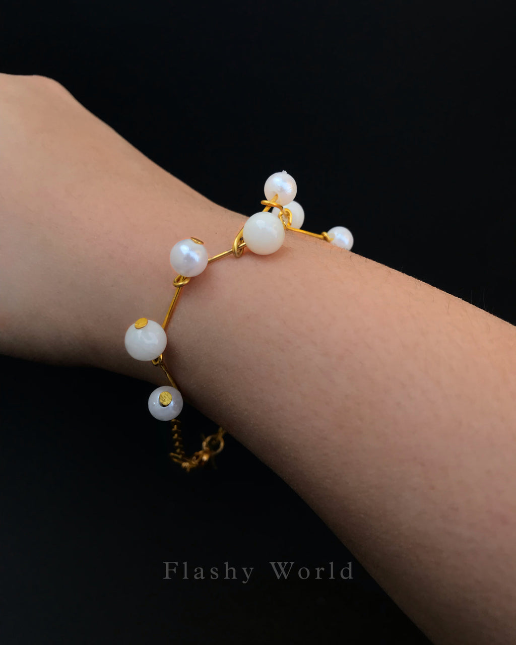 Minimalist White Quartz & Pearl Bracelet – Elegant Handmade Bracelet for Women | Calming Energy & Perfect Best Friend Gift