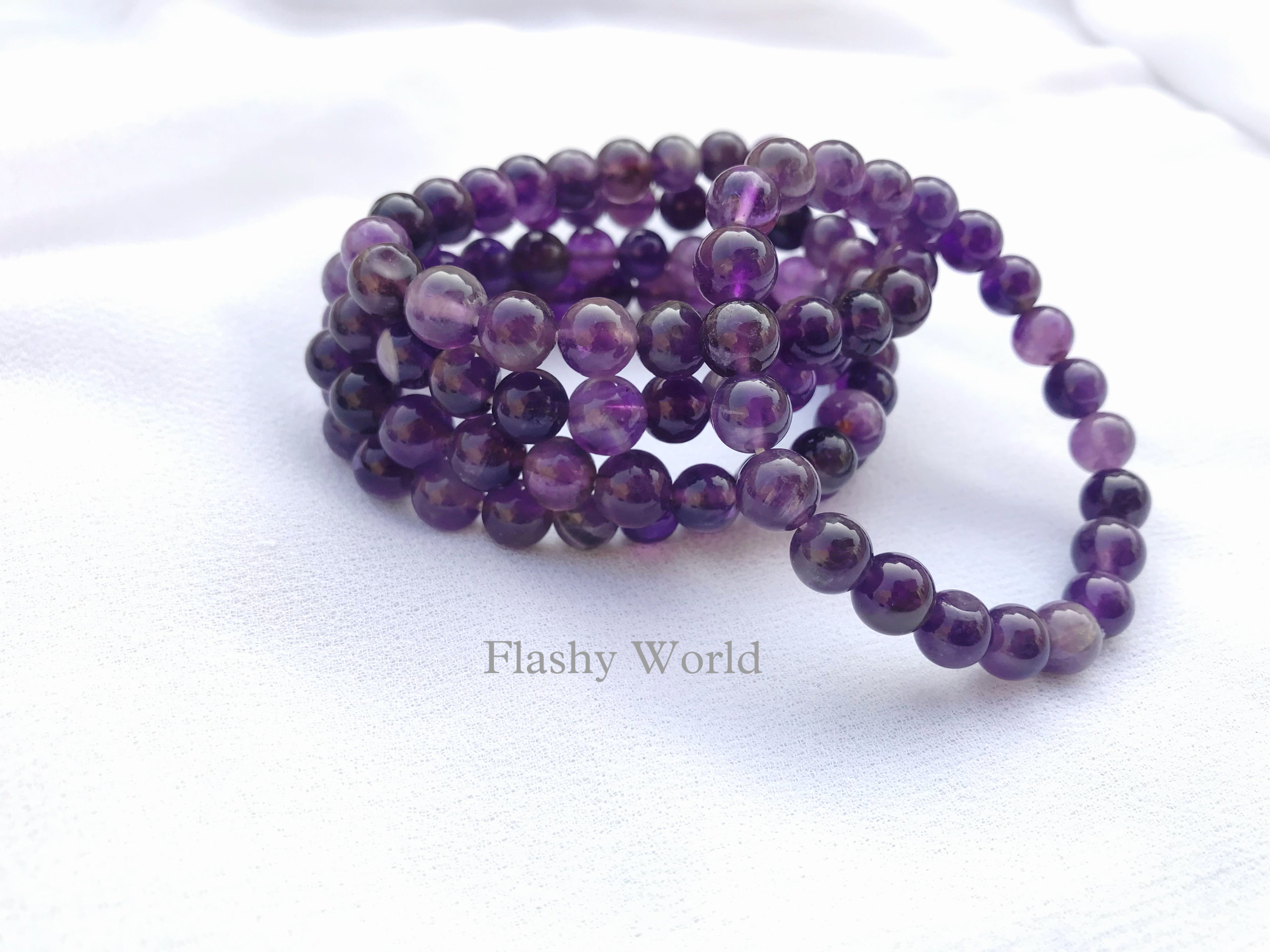 Natural Amethyst Beaded Bracelet (8mm) | Anxiety Relief, Protection, Chakra Healing, Meditation Crystal Bracelet