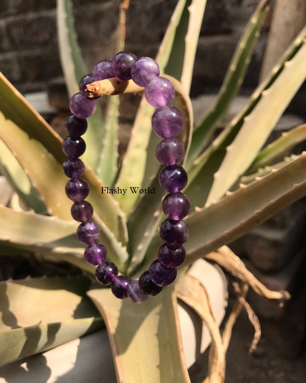 Natural Amethyst Beaded Bracelet (8mm) | Anxiety Relief, Protection, Chakra Healing, Meditation Crystal Bracelet