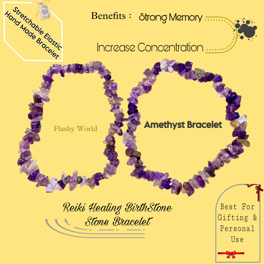 Uncut Amethyst Crystal Chip Bracelet – Minimal Aesthetic | Calm Energy, Healing & Perfect Gift for Best Friends
