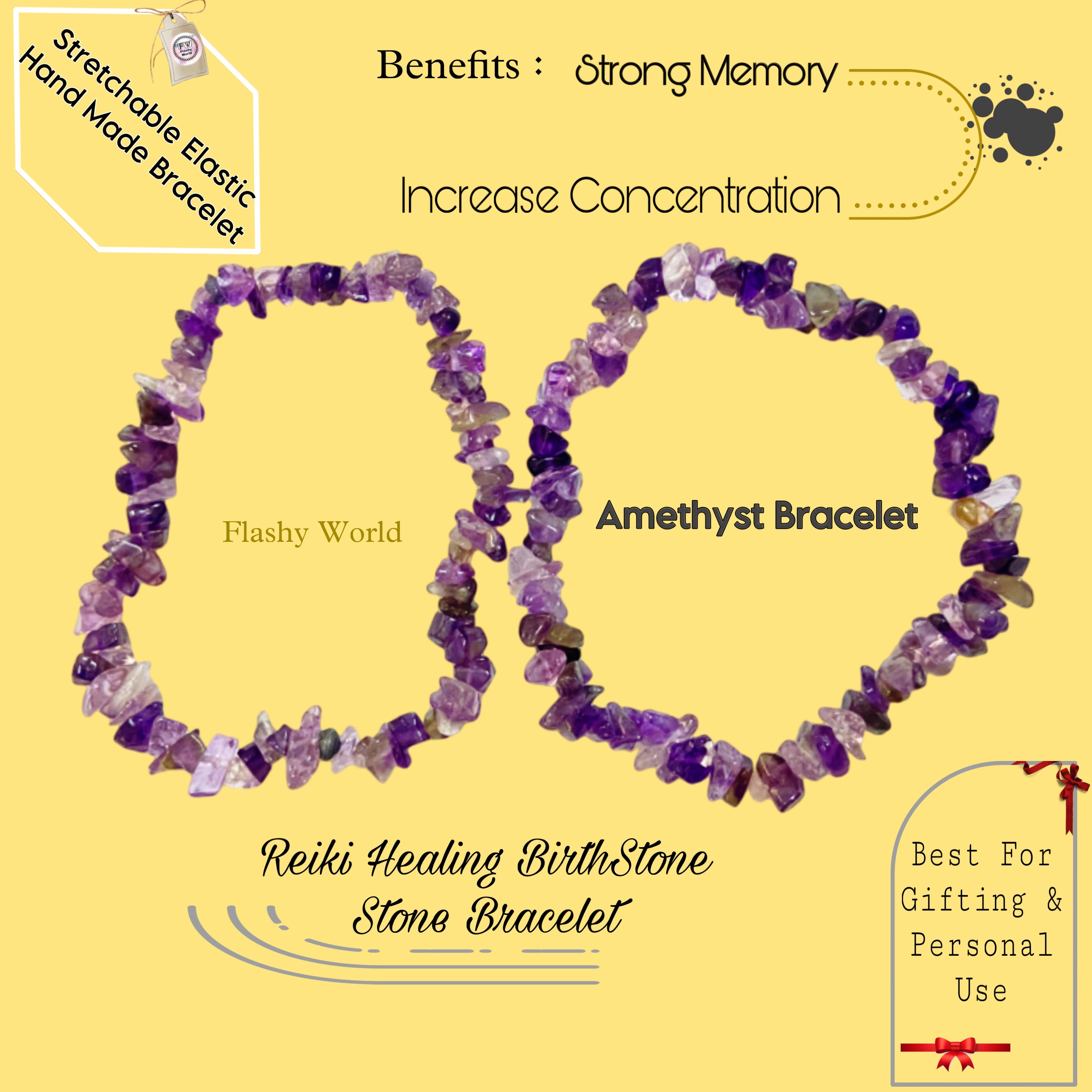 Uncut Amethyst Crystal Chip Bracelet – Minimal Aesthetic | Calm Energy, Healing & Perfect Gift for Best Friends