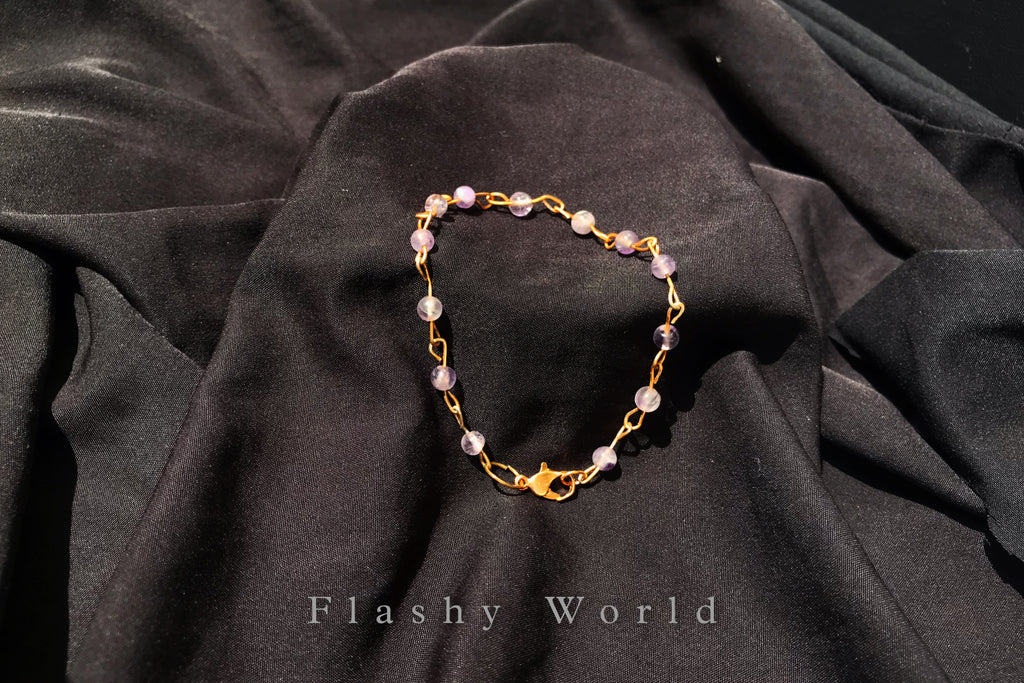 Elegant Amethyst Beaded Bracelet – Handmade Minimal Crystal Jewelry for Calm Energy & Perfect Gift for Her