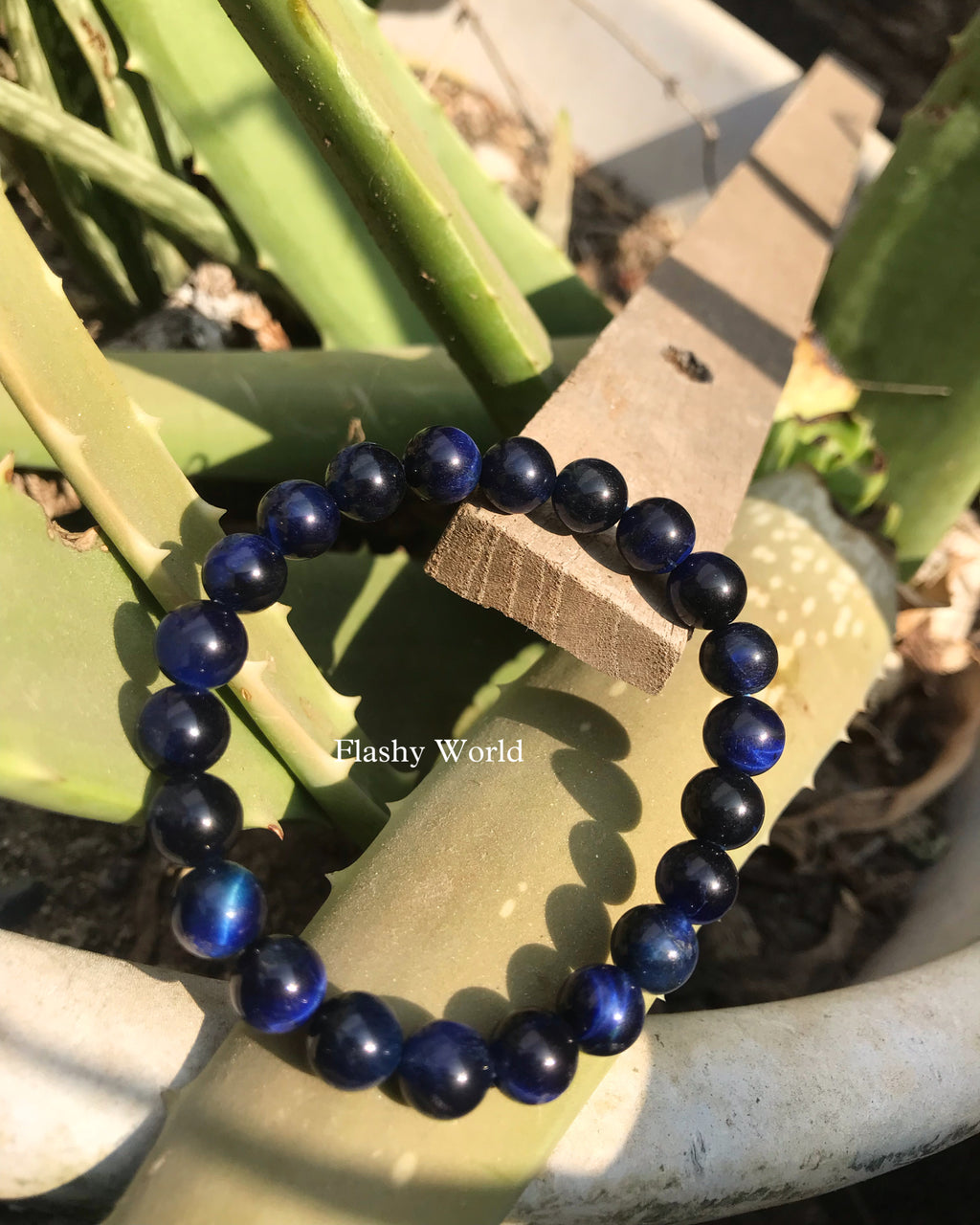 Blue Tiger’s Eye Beaded Bracelet — Natural Blue Tiger Eye Gemstone | Focus, Confidence & Protection Bracelet