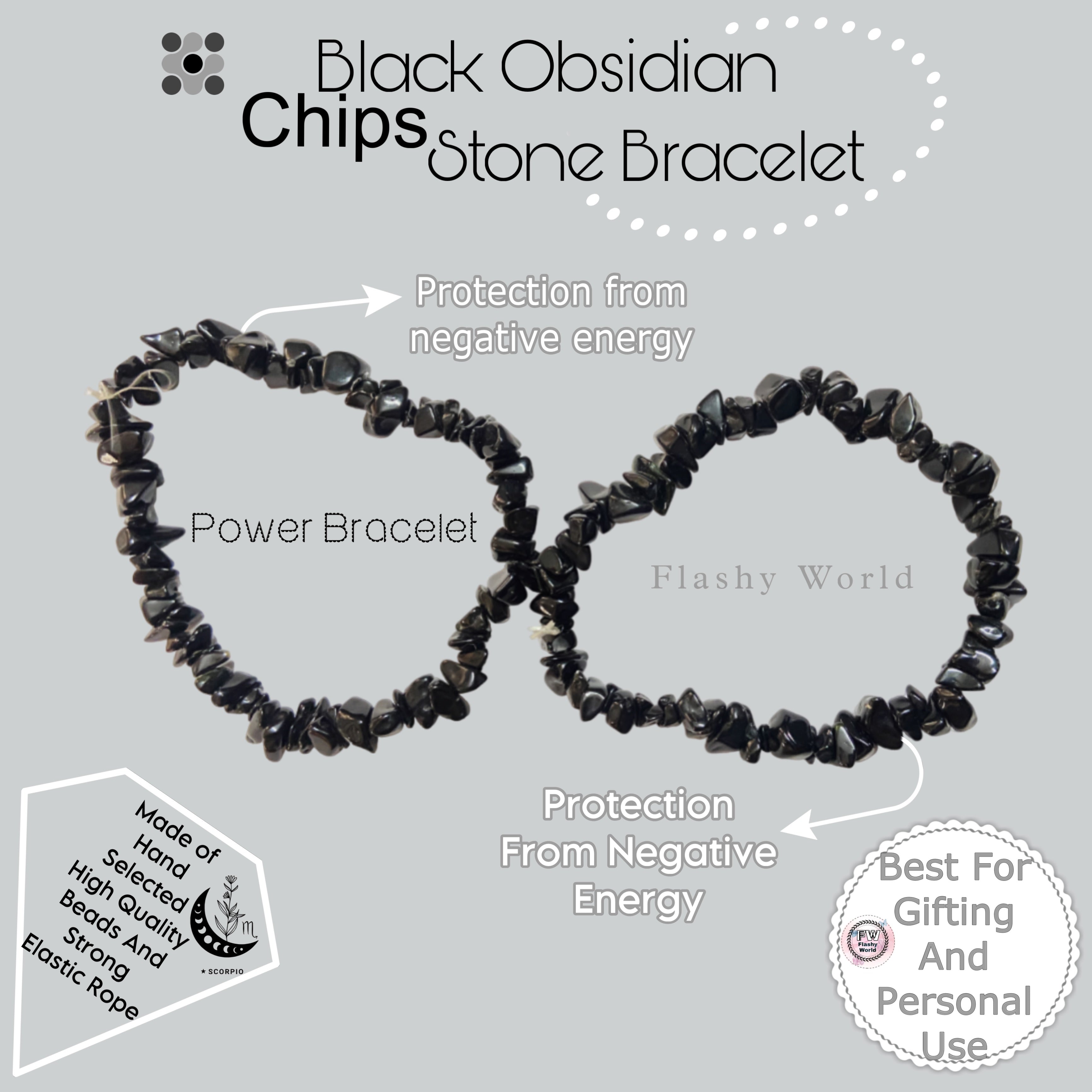 Uncut Black Agate Chip Bracelet – Minimal, Stylish & Protective | Best Friend Gift | Grounding Energy Crystal