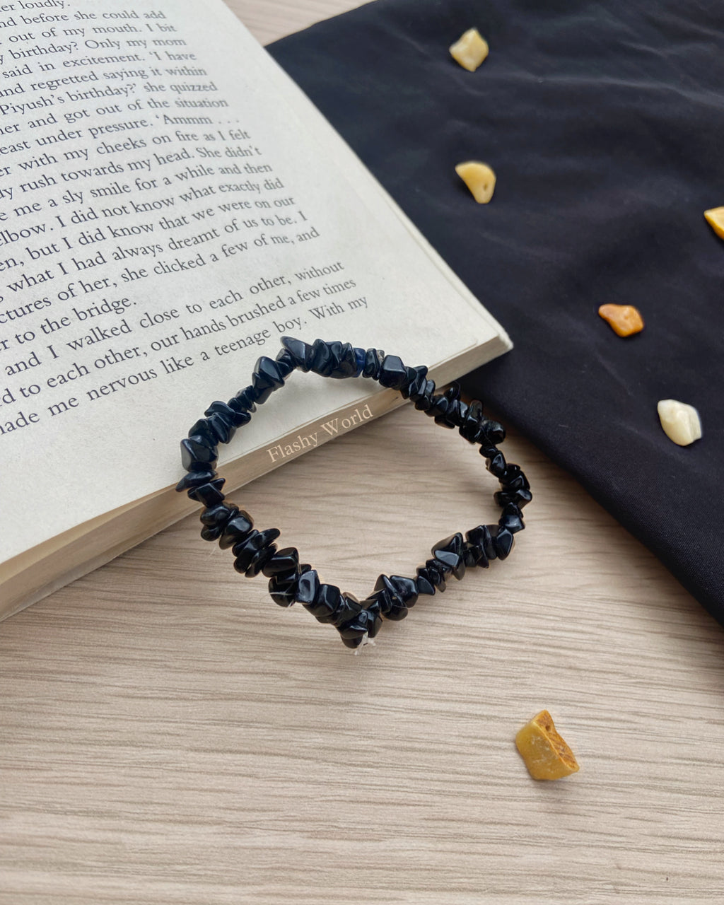 Uncut Black Agate Chip Bracelet – Minimal, Stylish & Protective | Best Friend Gift | Grounding Energy Crystal