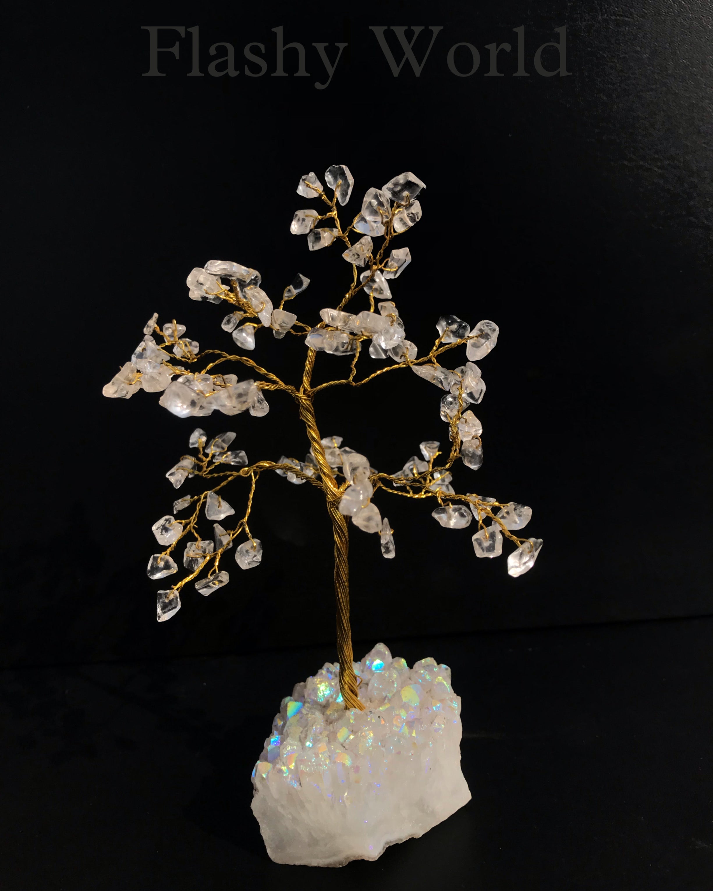 Clear Quartz Crystal Tree with Natural Quartz Cluster Base | Handmade Healing Gemstone Tree for Positivity, Clarity & Energy Balance