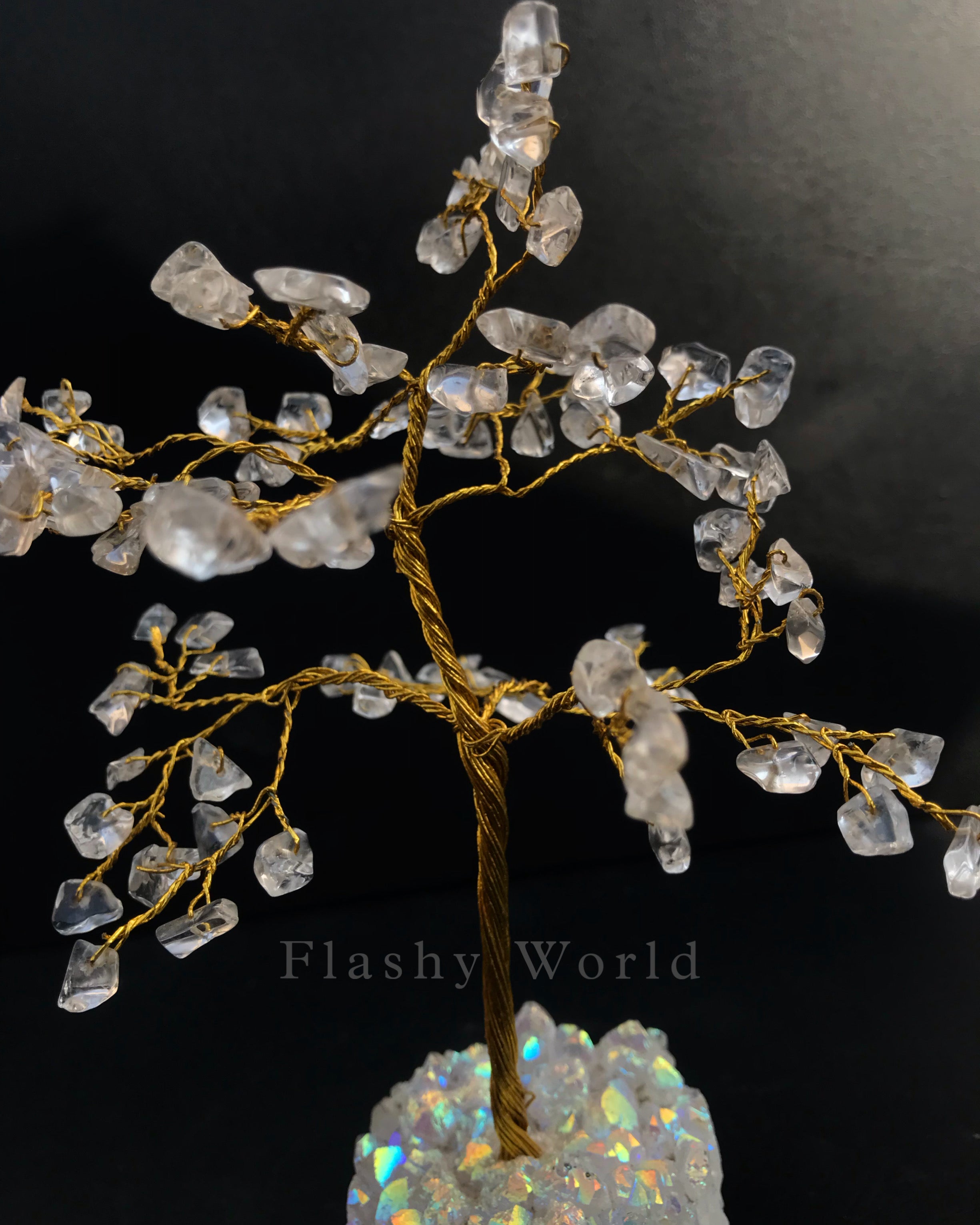 Clear Quartz Crystal Tree with Natural Quartz Cluster Base | Handmade Healing Gemstone Tree for Positivity, Clarity & Energy Balance