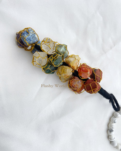 7 Chakra Natural Stone Car Hanger | Energy Balancing Crystal Tumble Decor for Positivity, Healing & Gifting