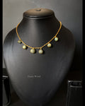 Handmade Green Aventurine Minimal Necklace | Golden Wire-Wrapped Crystal Pendant | Lifetime Non-Tarnish Golden Chain