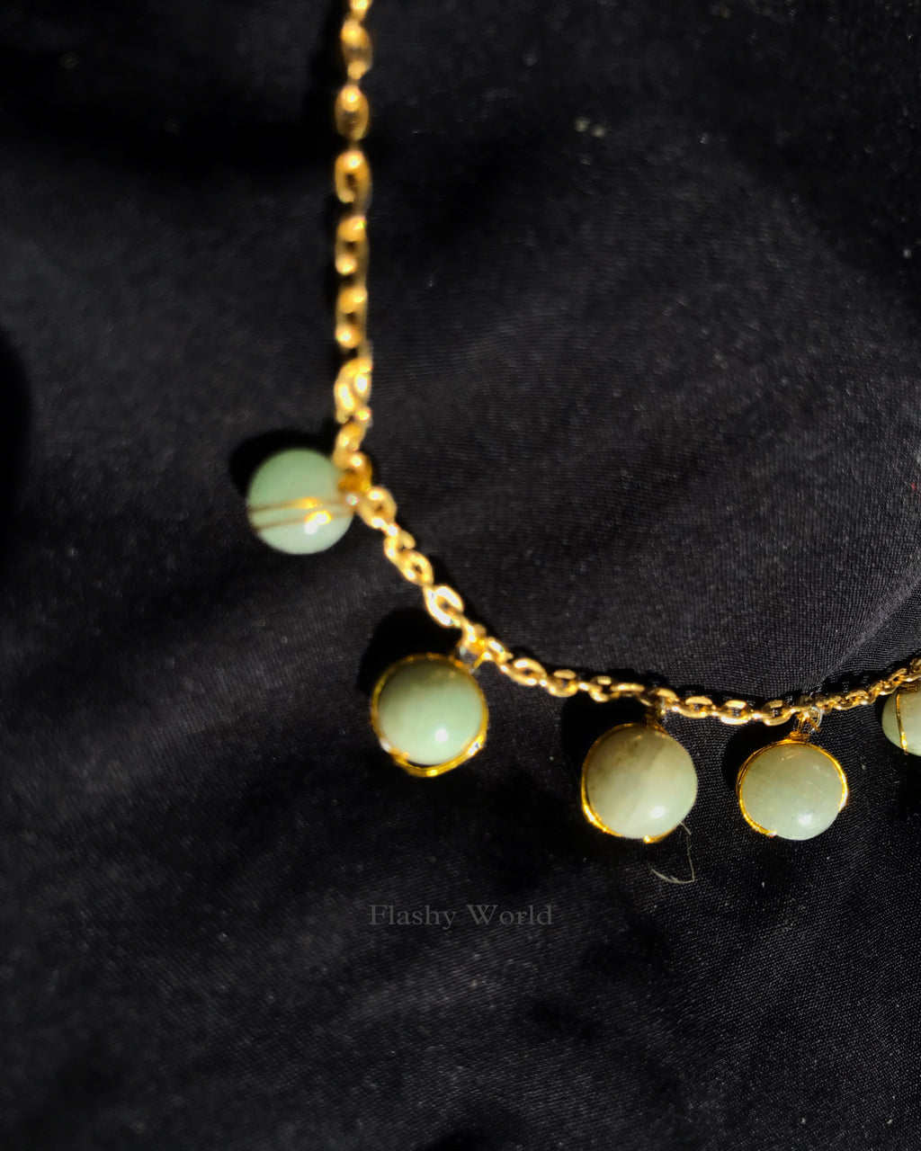 Handmade Green Aventurine Minimal Necklace | Golden Wire-Wrapped Crystal Pendant | Lifetime Non-Tarnish Golden Chain