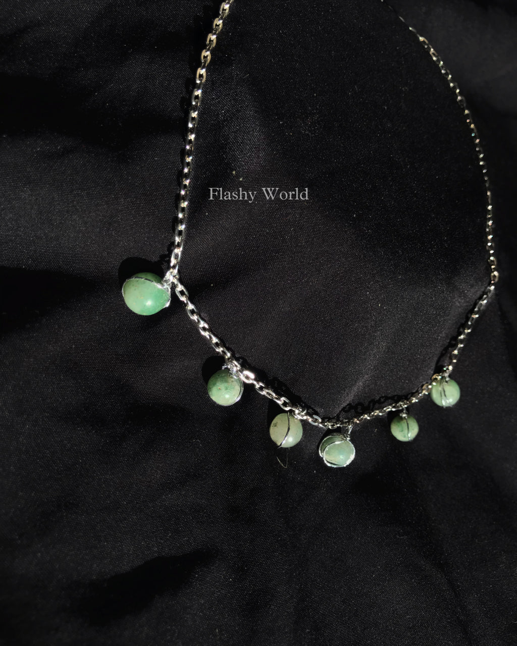 Handmade Green Aventurine Minimal Necklace | Silver Wire-Wrapped Crystal beads| Natural Aventurine Necklace for Luck & Positivity