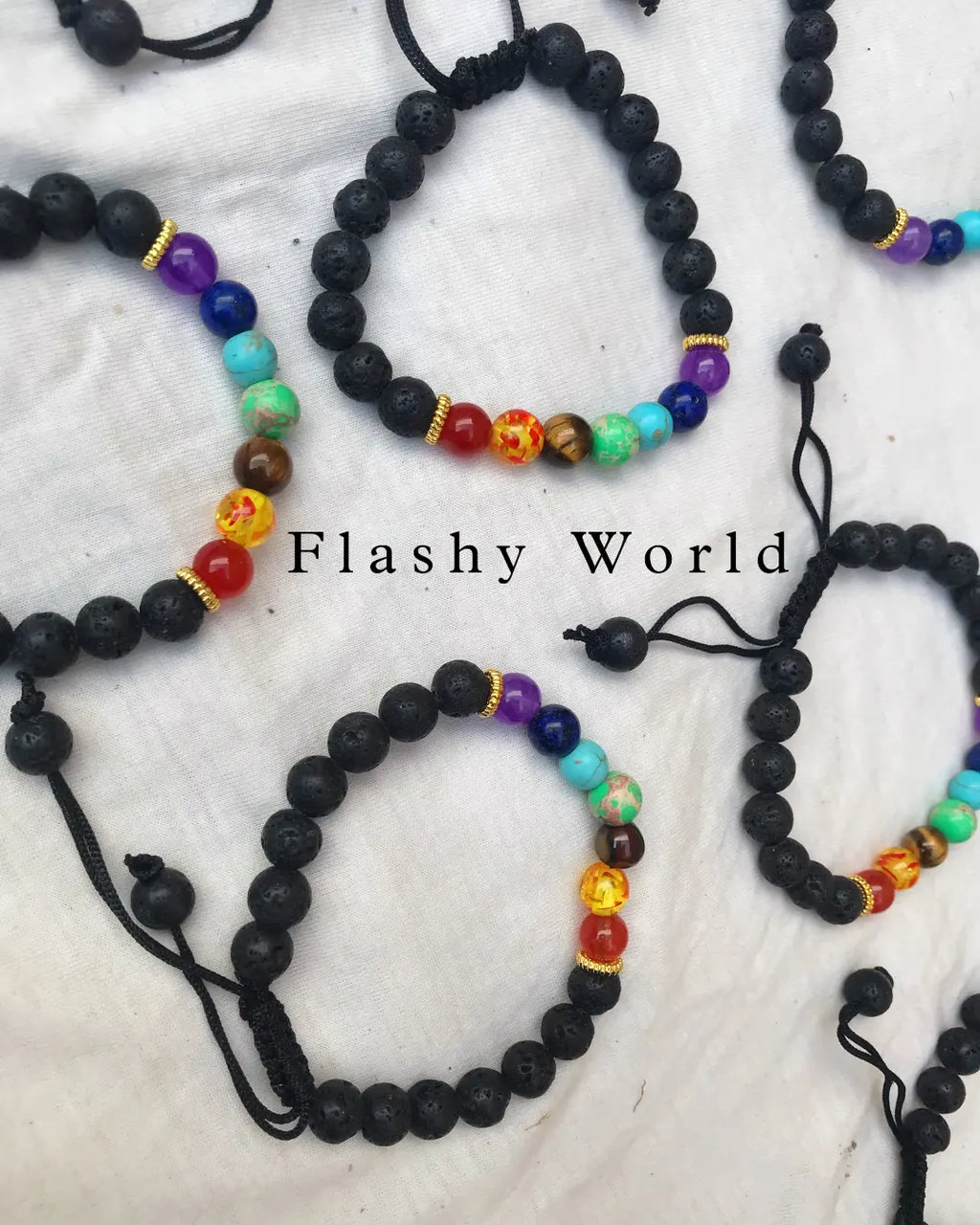 7 Chakra Healing Bracelet with Lava Stones – Adjustable Threaded Energy Balancing Bracelet