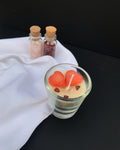 Rose Scented Love Energy Candle | Rose Quartz & Jasper Crystal Candle for Relationships, Meditation & Gifting