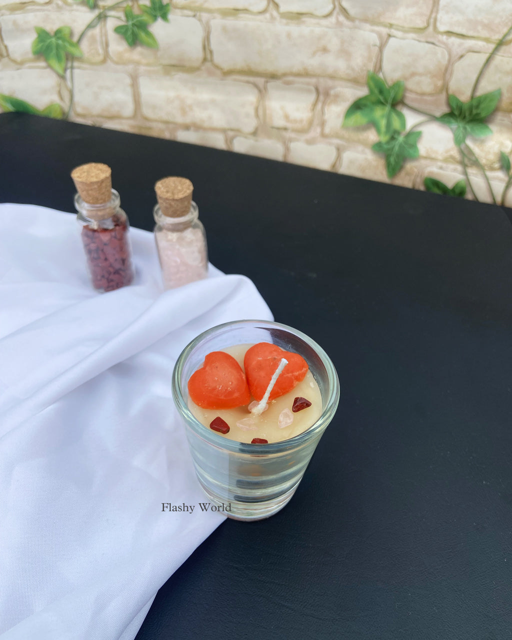 Rose Scented Love Energy Candle | Rose Quartz & Jasper Crystal Candle for Relationships, Meditation & Gifting