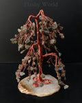 Labradorite Waterfall Crystal Tree with Agate Base | Handmade Healing Gemstone Decor | Vastu & Feng Shui Gift