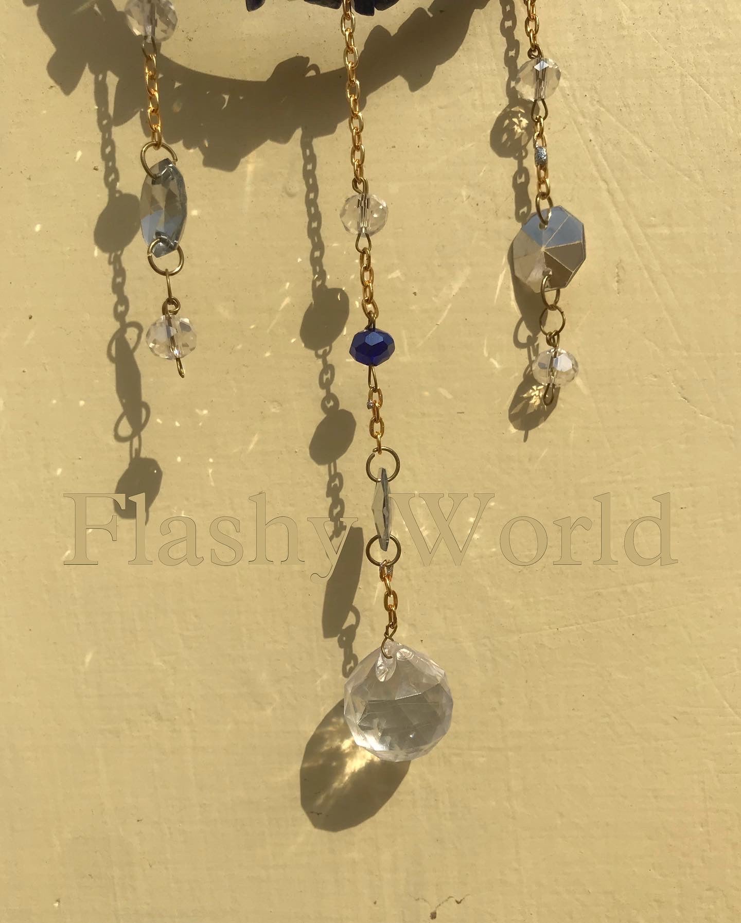 Lapis Lazuli Crystal Sun Catcher – Handmade Blue Gemstone Window Hanging with Sparkling Glass Beads & Crystal Prism | Positive Energy & Aesthetic Room Decor Gift