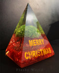 Holiday Crystal Pyramid for Gifting | Peridot Tree & Orange Stone Base | Christmas Special