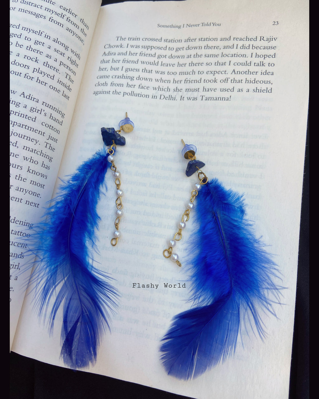 Handmade Natural Feather Earrings (Set of 3) – Lightweight, Aesthetic & Crystal-Infused