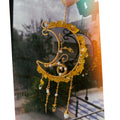 Mini Moon Citrine Crystal Hanger – Golden Floral Car & Room Decor | Positive Energy Charm