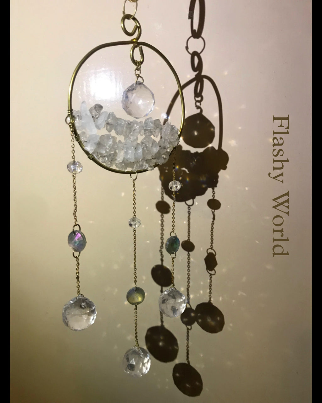 Natural Crystal Chip Sun Catcher with Glass Crystal Ball – Handmade Rainbow Maker for Home Décor, Christmas & Housewarming Gifts