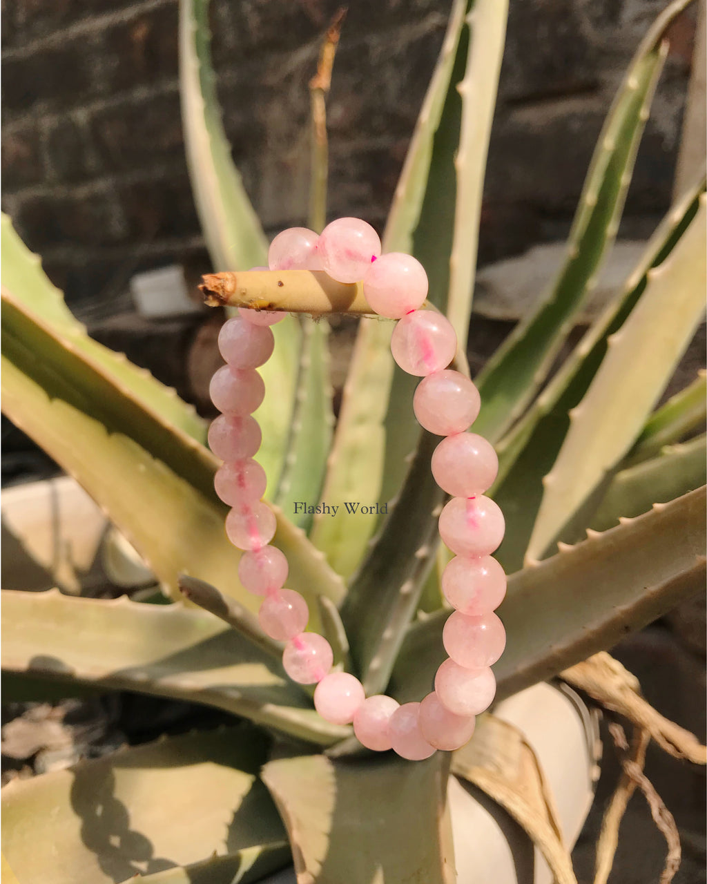 Natural Rose Quartz Beaded Bracelet — Healing Love Stone, Emotional Balance & Heart Chakra Jewelry