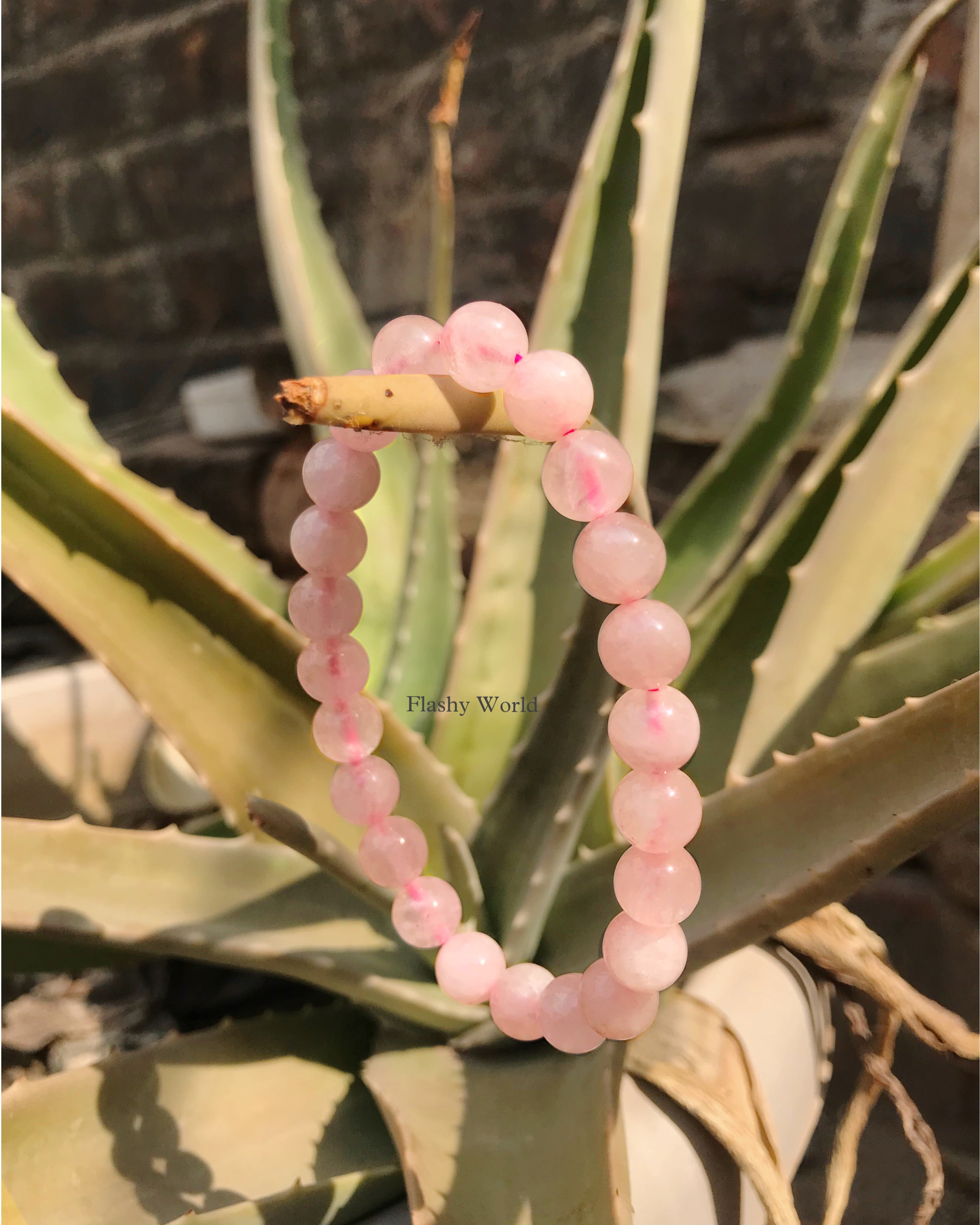 Natural Rose Quartz Beaded Bracelet — Healing Love Stone, Emotional Balance & Heart Chakra Jewelry