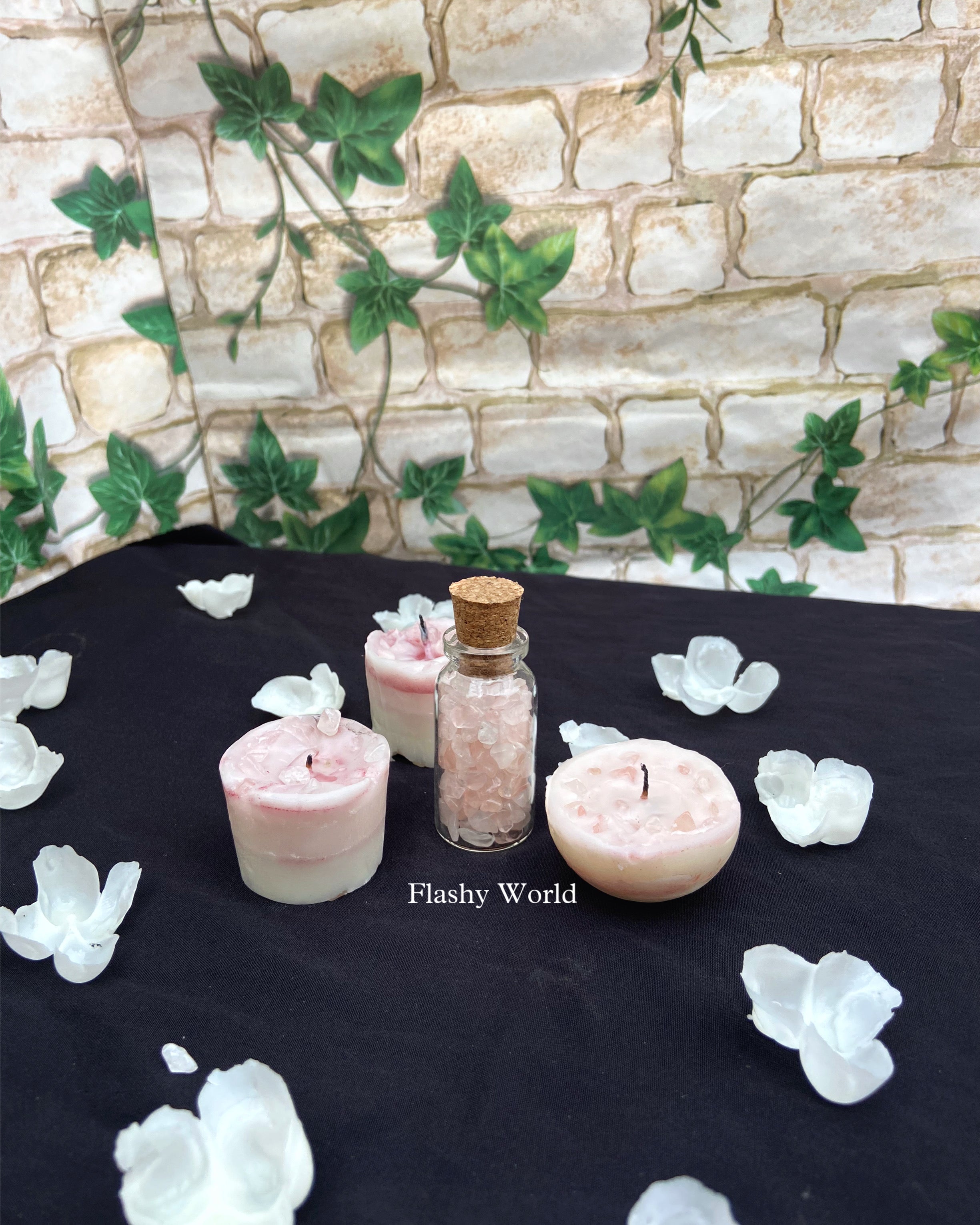 Rose Quartz Crystal Infused Meditation Candle – Healing, Self-Love & Christmas Gift