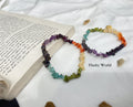 Uncut 7 Chakra Rainbow Bracelet – Healing Energy, Positivity & Balance | Minimal Crystal Jewelry | Perfect Gift for Best Friends