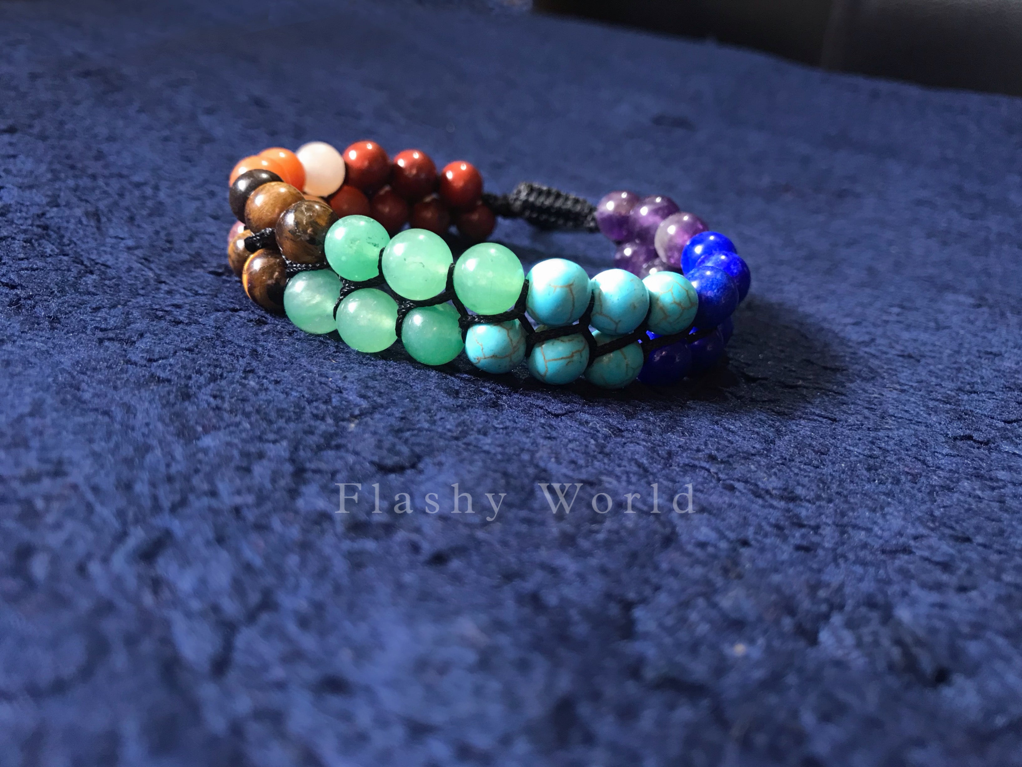 7 Chakra Double-Layer Beaded Bracelet — Threaded Wrap | Chakra Balancing, Reiki Jewelry, Energy Bracelet for Meditation