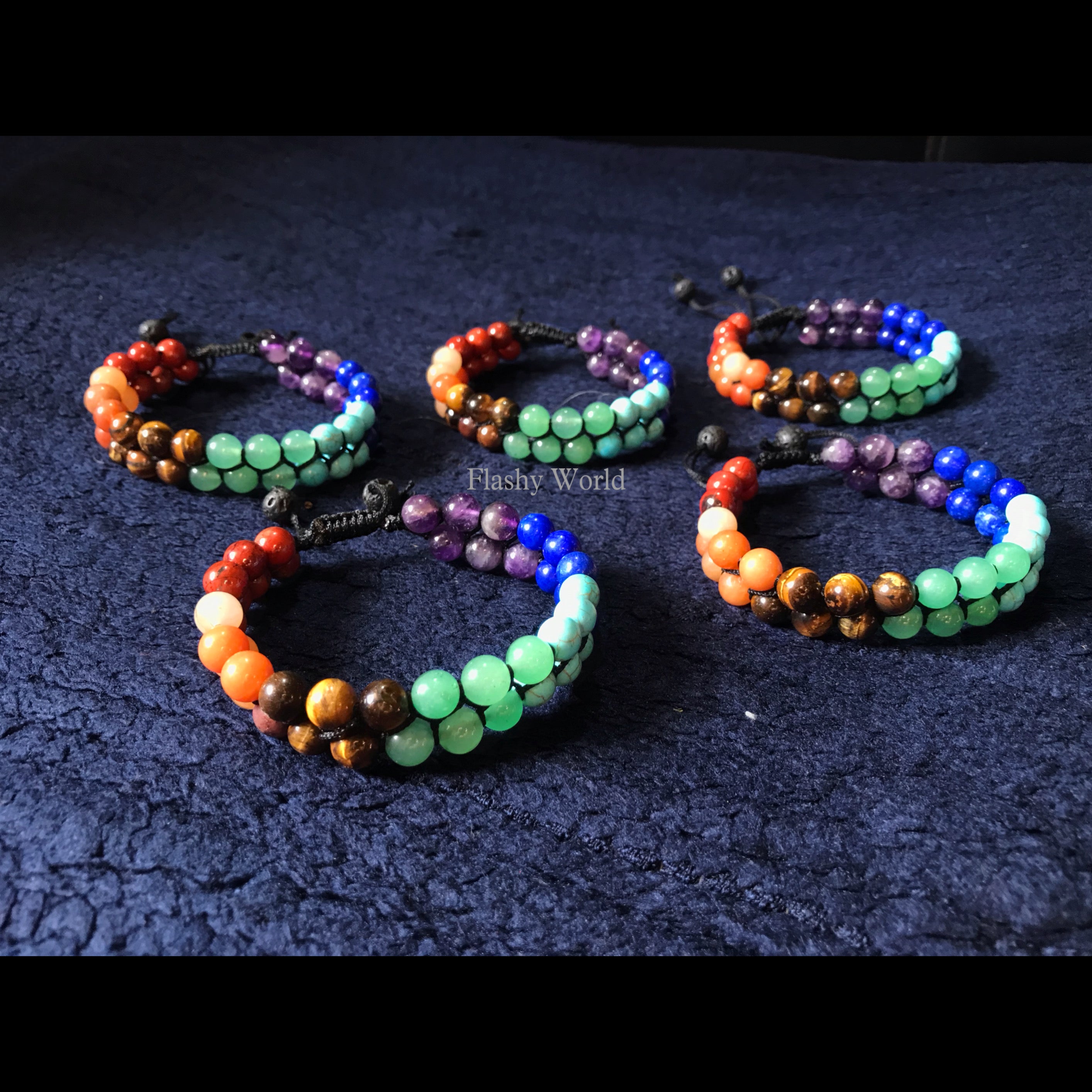 7 Chakra Double-Layer Beaded Bracelet — Threaded Wrap | Chakra Balancing, Reiki Jewelry, Energy Bracelet for Meditation