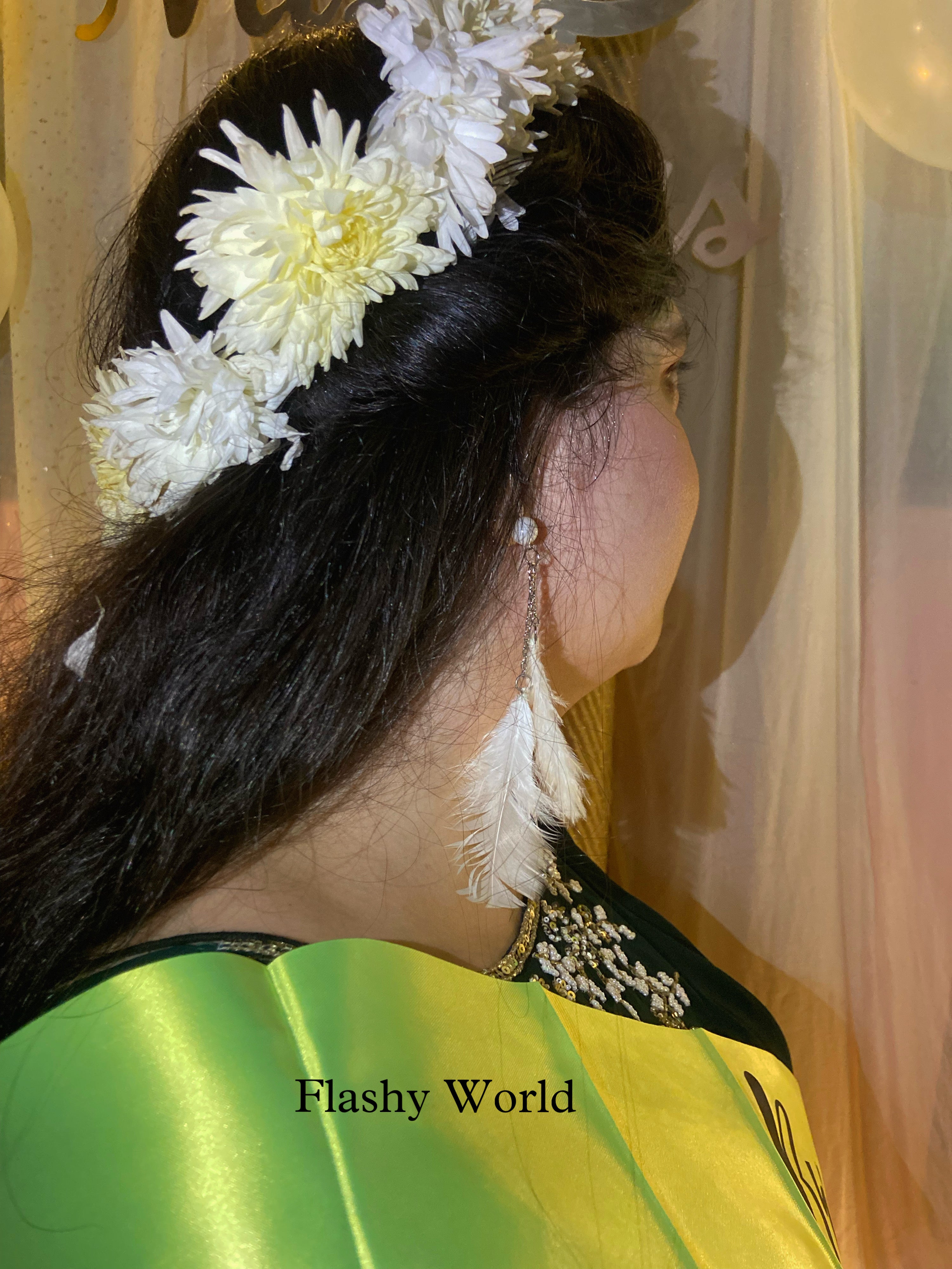 Handmade Natural Feather Earrings (Set of 3) – Lightweight, Aesthetic & Crystal-Infused