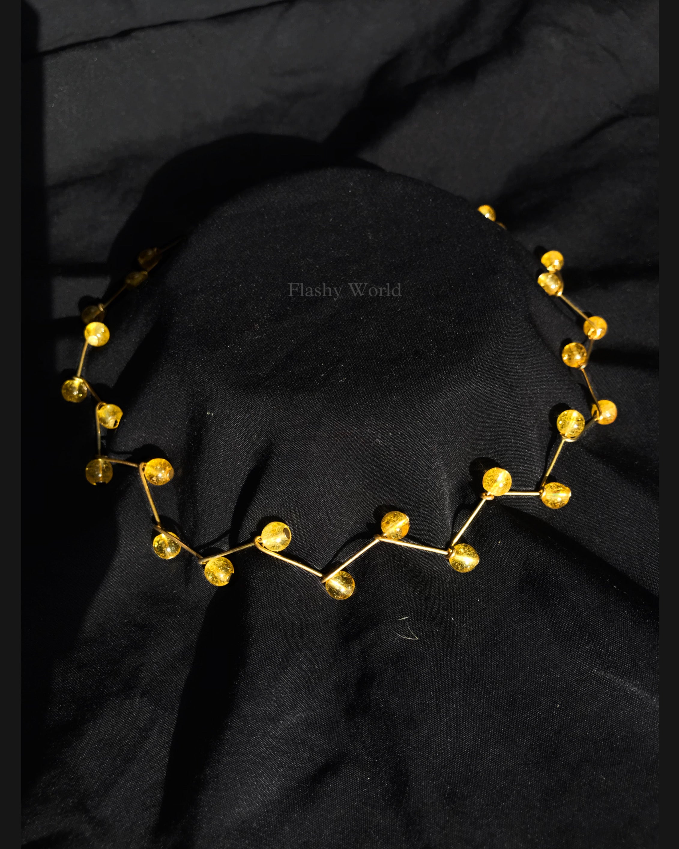 Citrine Zigzag Necklace – Unique, Minimal & Energy-Boosting Jewelry