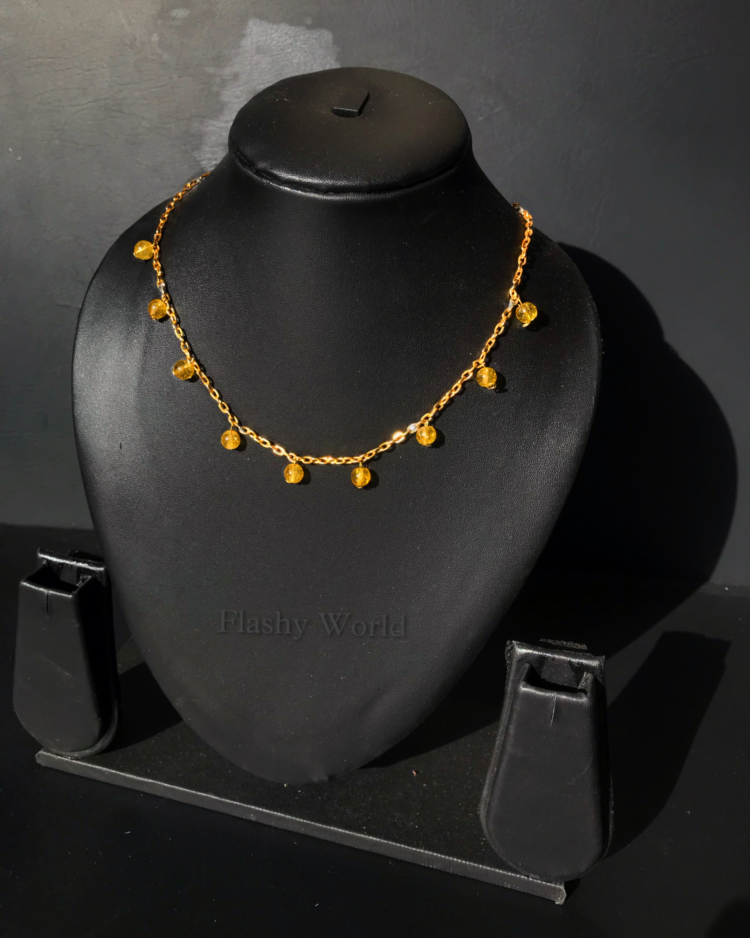Minimal Citrine Drop Necklace | Handmade Crystal Necklace for Positivity, Success & Good Vibes | Perfect Gift for Girls