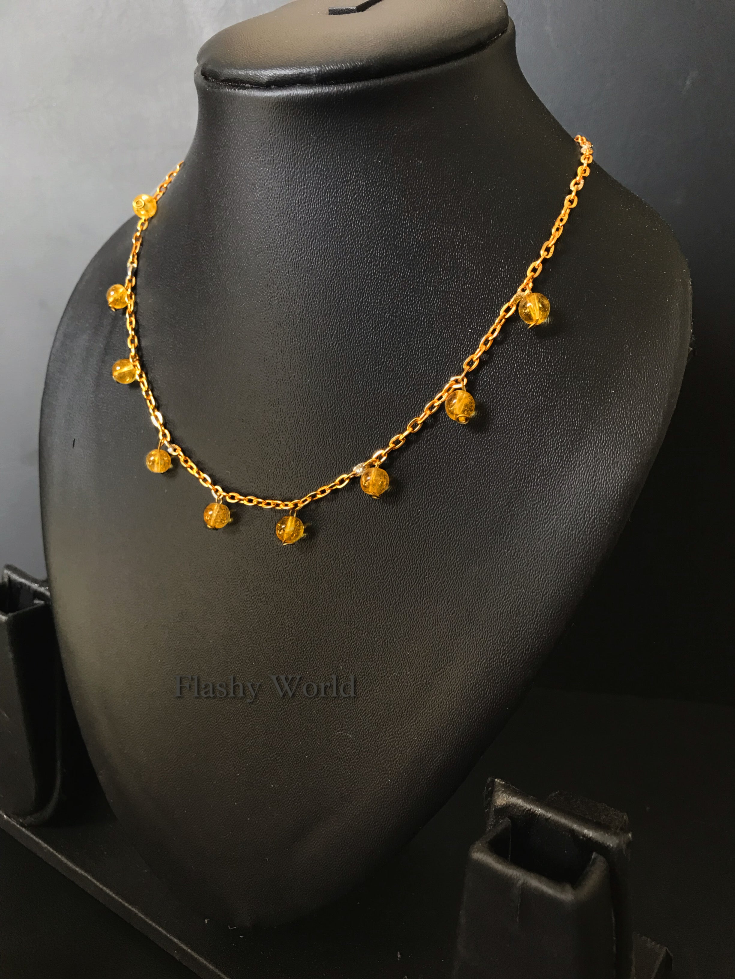 Minimal Citrine Drop Necklace | Handmade Crystal Necklace for Positivity, Success & Good Vibes | Perfect Gift for Girls