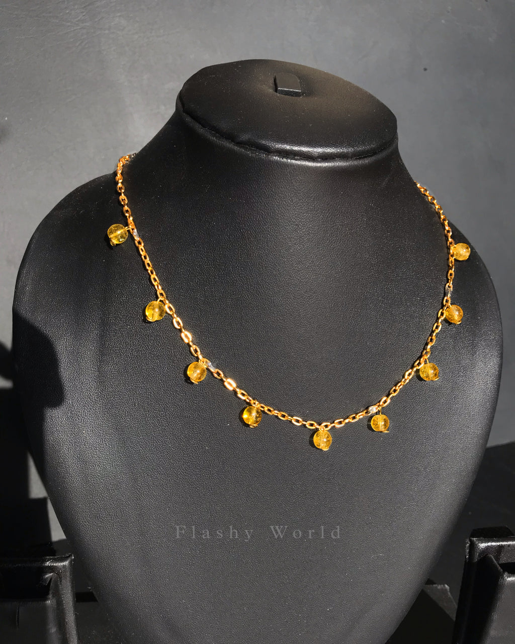 Minimal Citrine Drop Necklace | Handmade Crystal Necklace for Positivity, Success & Good Vibes | Perfect Gift for Girls