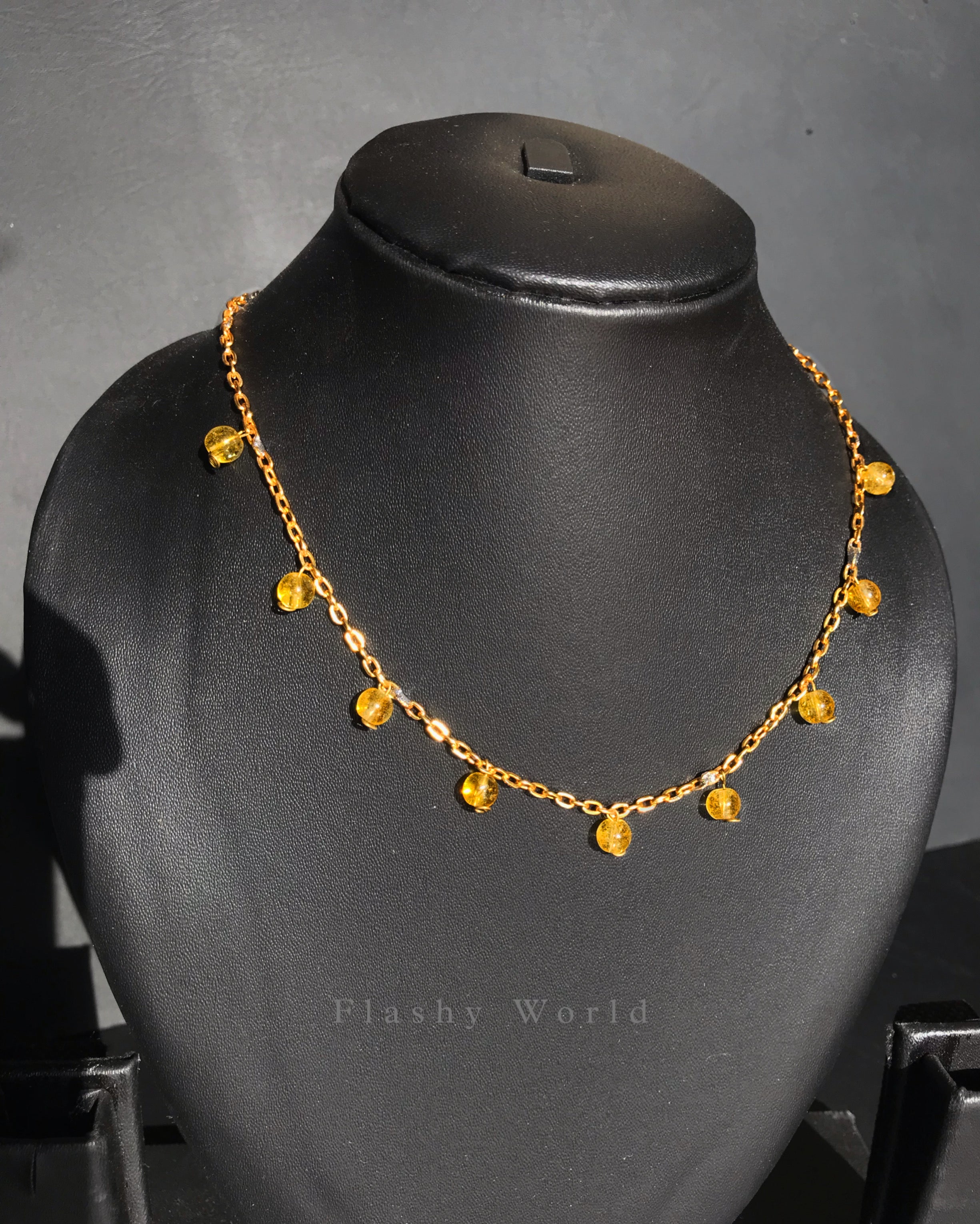 Minimal Citrine Drop Necklace | Handmade Crystal Necklace for Positivity, Success & Good Vibes | Perfect Gift for Girls