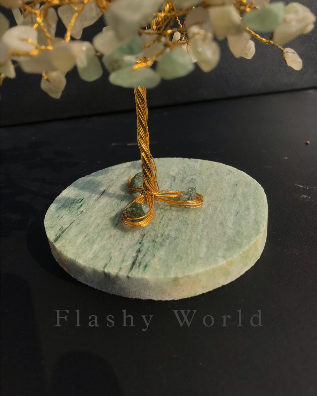 Green Aventurine Crystal Tree on Aventurine Plate Base | Handmade Gemstone Tree for Luck, Growth & Positive Energy Decor